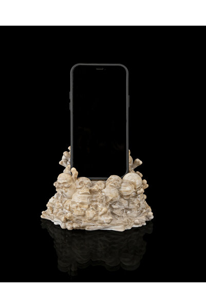 OddieArtStore حامل الهاتف ومسند الهاتف (رأس جمجمة)