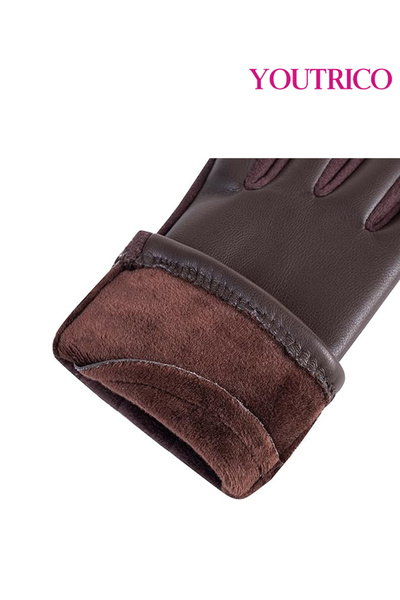 Youtrico Touchscreen Leather Gloves - All-Weather Windproof for Driving & Cycling