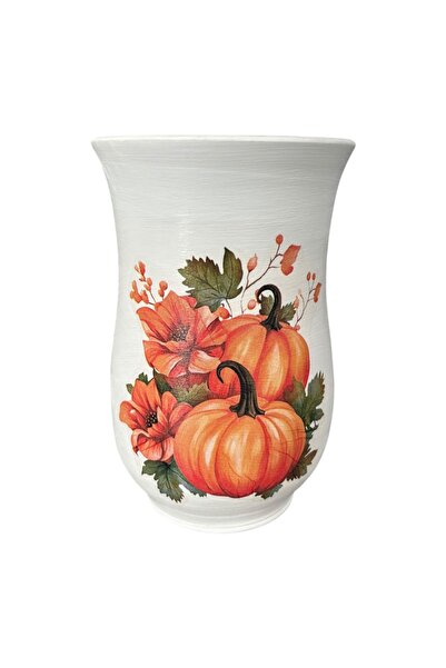 Ceramica Martinescu Decorative vase, pumpkin pattern