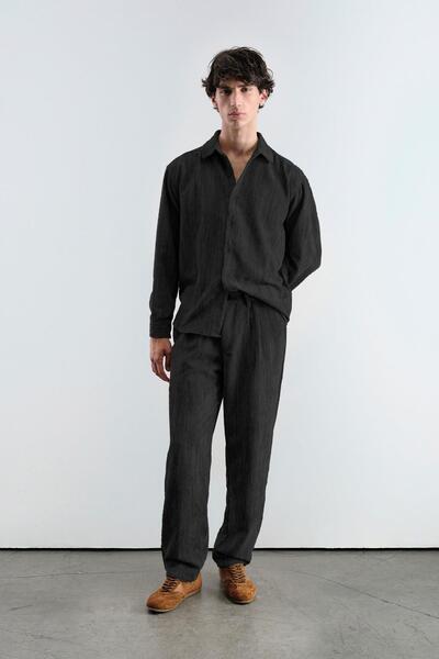 GIESTO Plied Velvet Black Pants