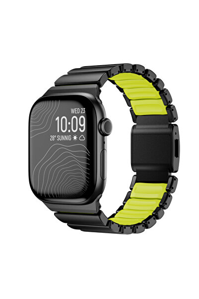 Kılıfist Watch 10 46mm Klfs Krd-149 Titanium Silicone Band - Black-Green