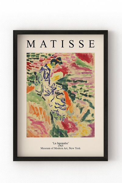 MIOVI Siyah Ahşap Çerçeveli Matisse “La Japonaise” Poster – Renkli Fovist San...