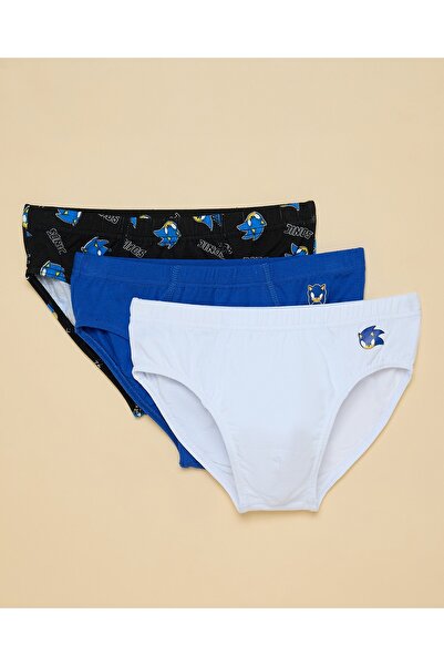 R&B Multi Boy's 3 Pack Sonic Print Briefs