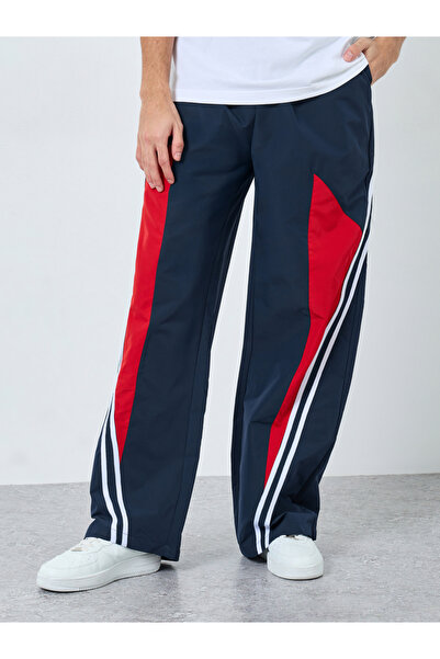 Styli بنطلون رياضي بقص وخياطة لوحة تفاصيل مخططة