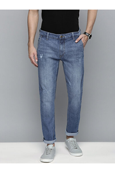 The Indian Garage Co By Styli بنطلون جينز رجالي بقصّة قصة ضيقة باهتة