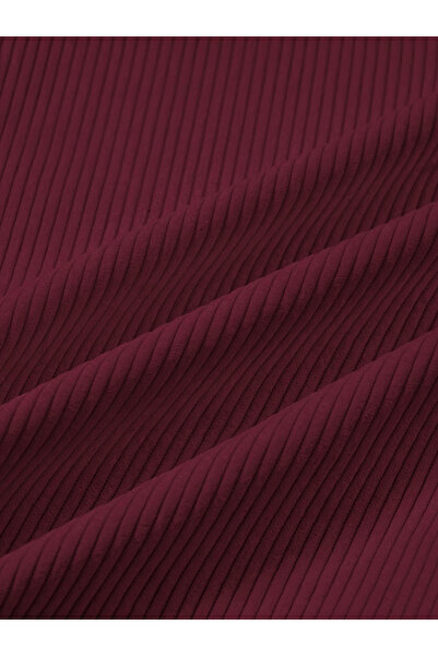 Take Two By Styli Men Maroon Corduroy Wide Leg Trousers