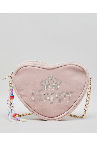 R&B حقيبة كتف مزينة باللون الوردي الباهت للفتيات