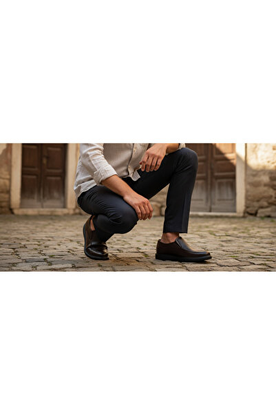 Growish Gr0433 Genuine Leather Heel-Free Daily Use Lightweight Eva Sole Perforated Casual Classic Shoes