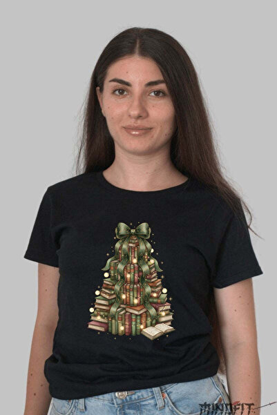 GILDAN Tricou De Craciun Brad Din Carti Dama