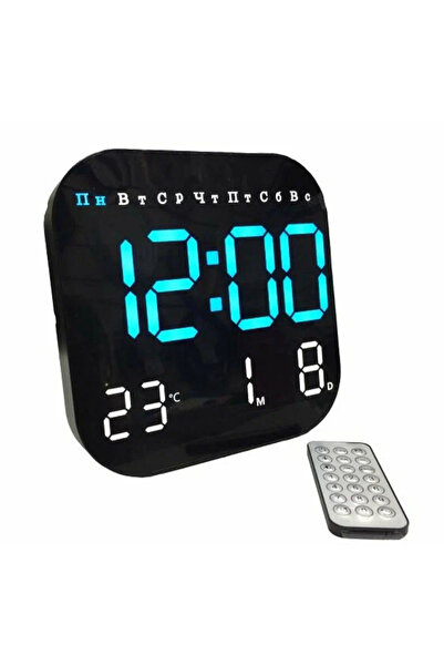 China Digital wall clock 6650 calendar temperature time alarm with remote control