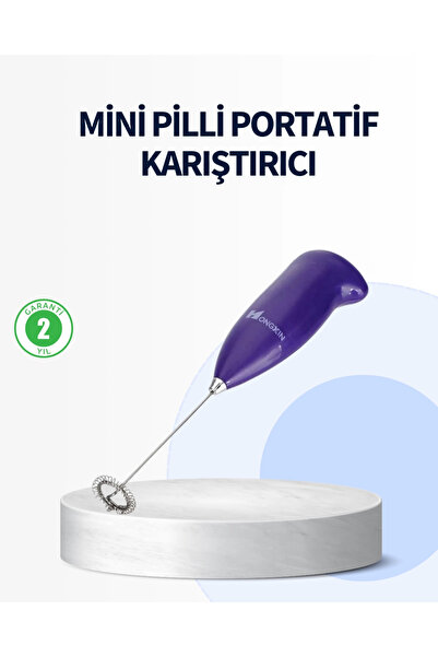 KÜÇÜK HAZİNE Mey İthalat® Mini Pilli Portatif Karıştırıcı – Cappuccino, Latte...