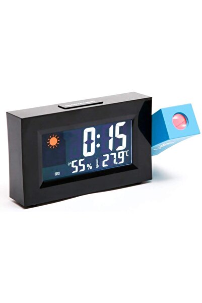 MOHAMED Ceas Meteo 8290 BLUE cu Proiectie LED Rosie Alarma si Temperatura