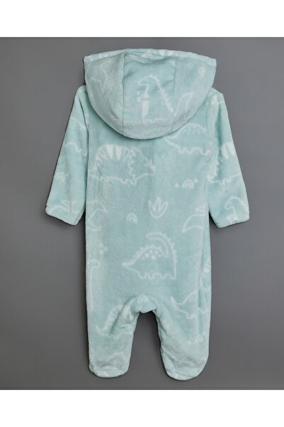 R&B Ivory Boy's Patterned Hooded Sleepsuit
