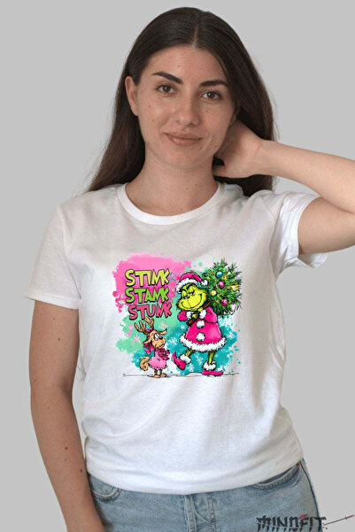 GILDAN Tricou De Craciun Grinch Si Max Cu Bradul Furatat Dama