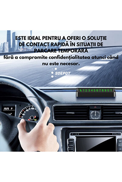 SDEPOT Dashboard phone number holder, SDEPOT, temporary parking, black