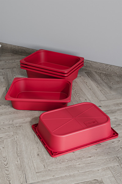 Bofigo 5 Adet Oyuncak Dolabı Sepeti Saklama Kutusu Oyuncak Sepeti Çok Amaçlı Dolap Sepeti Kırmızı