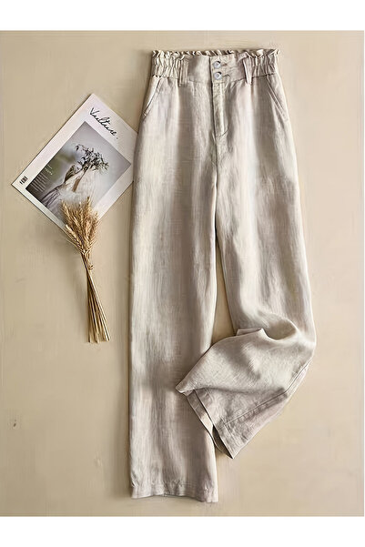 Take Two By Styli Solid Elastic Waist Straight Leg Pants