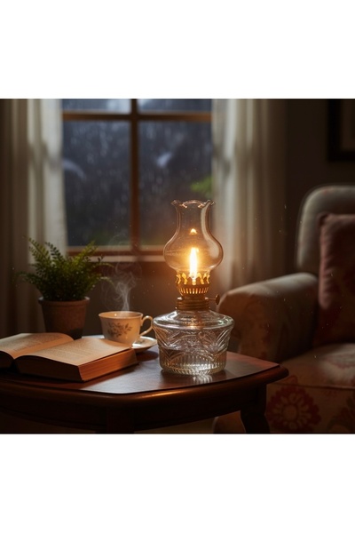 CHEMDLE Vintage Cam Gövdeli Gaz Lambası – Dekoratif Ortam Aydınlatma