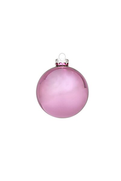 Bizzotto كرة رأس السنة الزجاجية باللون الوردي قطرها 6 سم