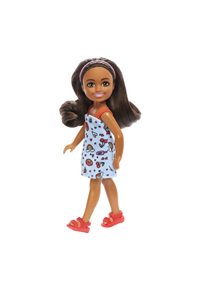 Barbie Chelsea Creole Doll with Satin Hair and Blue Dress