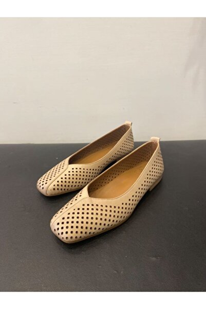 Özay Дамски перфорирани балерини от естествена кожа