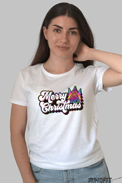 GILDAN Tricou De Craciun Merry Christmas Leopard Tree Dama