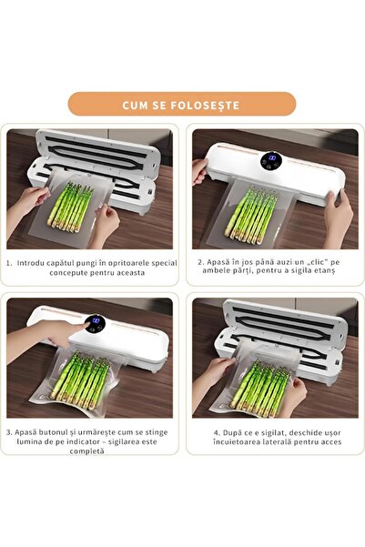 varioshop Vacuum Sealer, 120W, 220V, includes 10 bags, preserves freshness, 33x8x5 cm