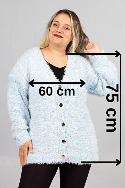 Truva XXL Plus Size Bearded Knitwear Cardigan, Offering Comfort and Elegance in One