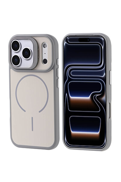 iPhone 17 Pro Case MKST Notron Cover with Camera Stand with M-safe Charging - Gray