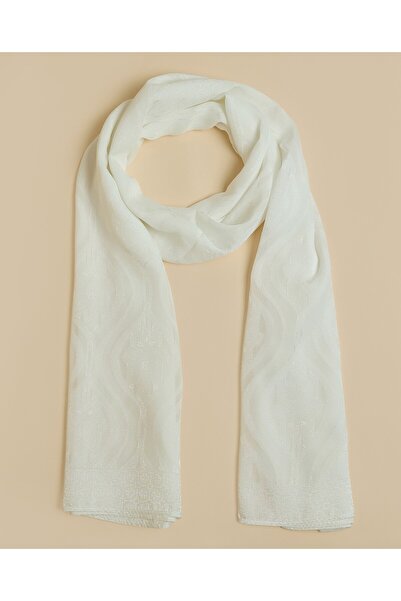 R&B Ivory Women's Self Patterned Scarf