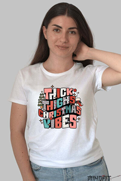 GILDAN Tricou De Craciun Thick Thighs Christmas Vibes Dama