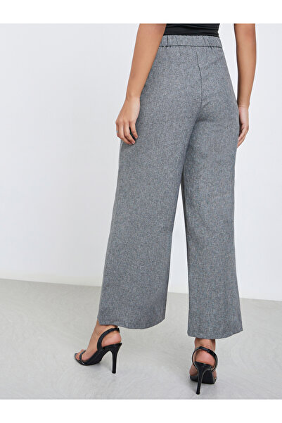Styli Grey High Rise Wide Leg Trousers