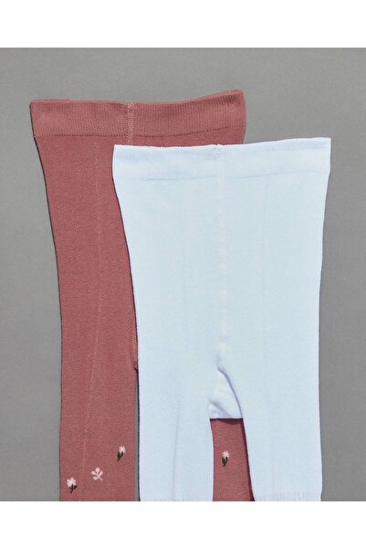 R&B جوارب وردية للبنات - عبوة من قطعتين