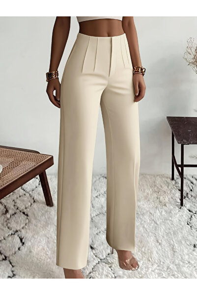 Take Two By Styli Solid Pleated Waist Straight Leg Pants