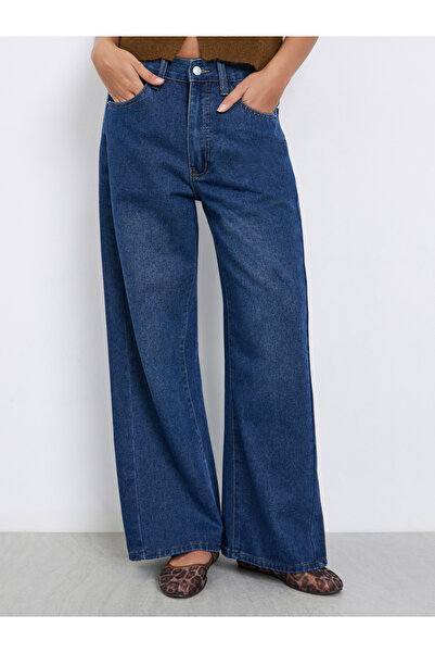 Styli High Rise Low Fade Wide Leg Jeans