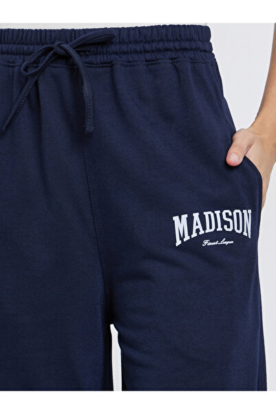 Styli Navy Blue Wide Leg Joggers