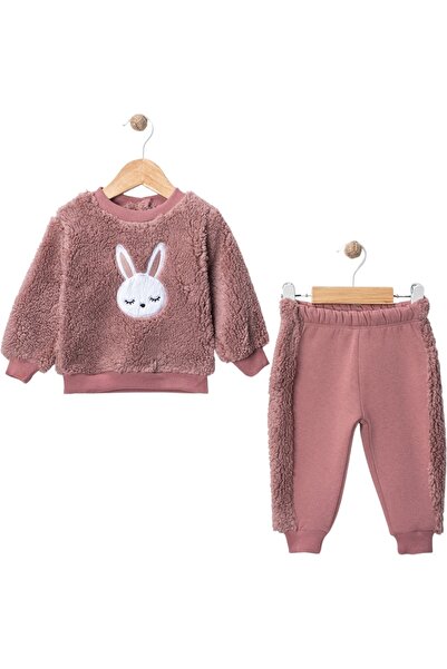 Buqete Rabbit Embroidered Three-Strand Plush Girl's Set