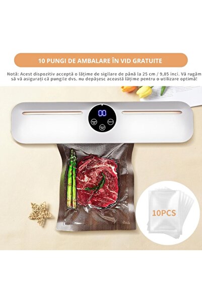 varioshop Vacuum Sealer, 120W, 220V, includes 10 bags, preserves freshness, 33x8x5 cm