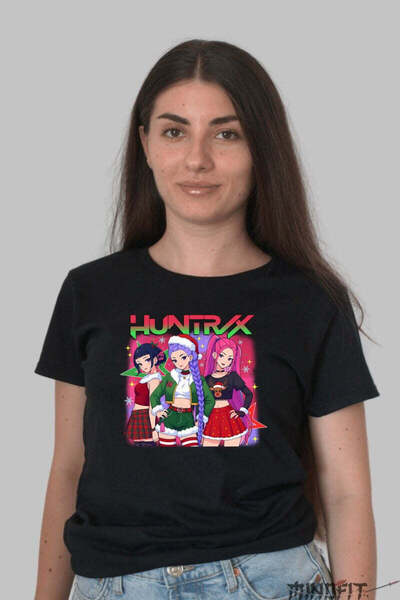 GILDAN Tricou Anime De Craciun Huntrax Girls Festive Squad Dama