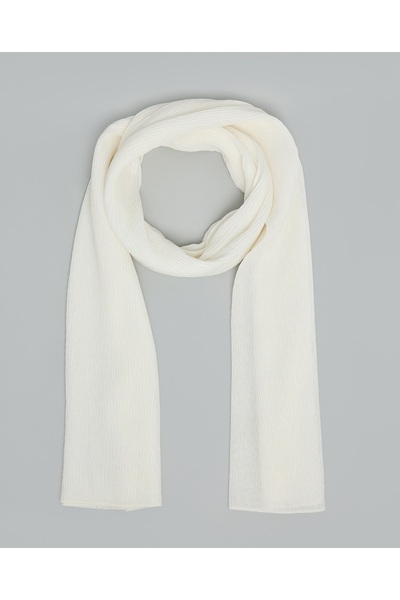 R&B Ivory Women's Pleated Scarf