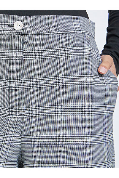 Styli Grey Checked Wide Leg Trousers