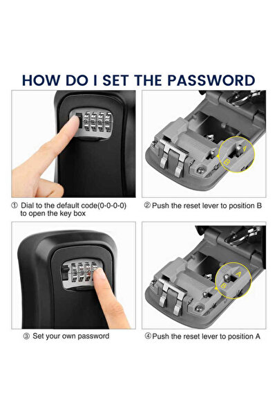 Saharina Cutie cu chei cu cod, utilizare self-check-in la proprietate, material foarte rezistent, securitate antiefracție sau furt