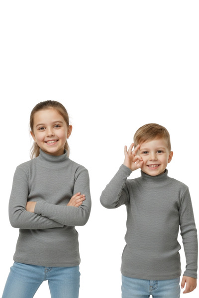 CRASSİ Girls/Boys Blouse Turtleneck Corded Fabric