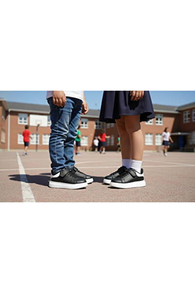Oltu-Siyah Çocuk Sneaker Günlük Ayakkabı