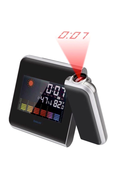 MANDU Weather Clock 8190 with calendar and hygrometer that projects the time on the ceiling