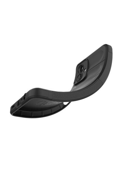 zore Galaxy A07 Case Senk Ethnic Silicone Cover with Flexible Tpu Hollowed Out Back Surface Design - Black