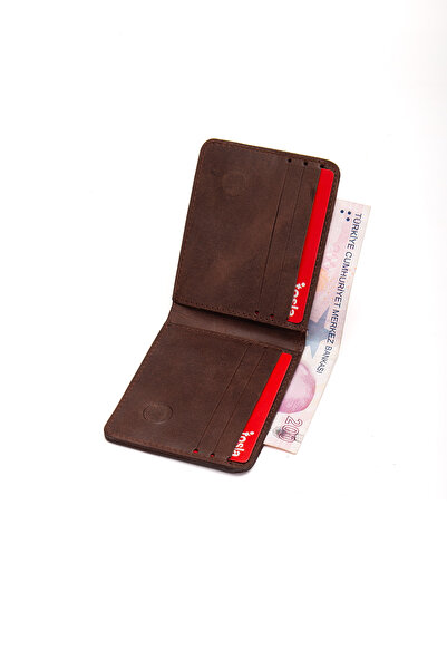 Niki Leather Mount Genuine Leather Minimal Wallet with Coin Compartment, Card Holder and Magnetic Closure