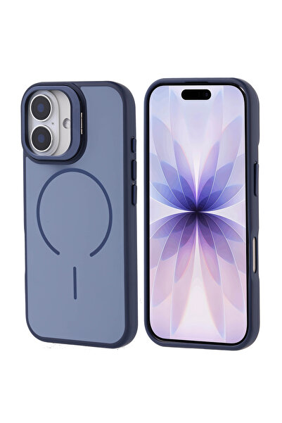 zore iPhone 17 Kılıf M-safe Şarj Özellikli Kamera Standlı SENK Notron Kapak -...