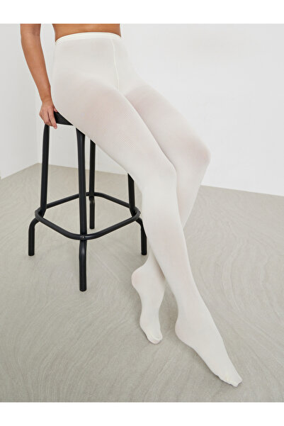 Styli White Knitted Tights