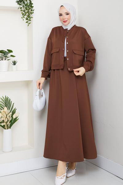 modapark.ist Women's Snap Fastener Scuba Skirt Set